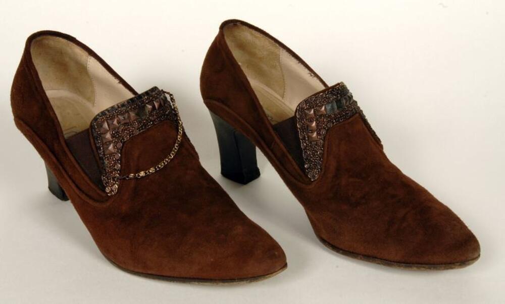 Schoenen met hoge hak in bruin suède