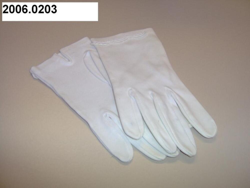 Handschoenen in effen wit synthetisch materiaal