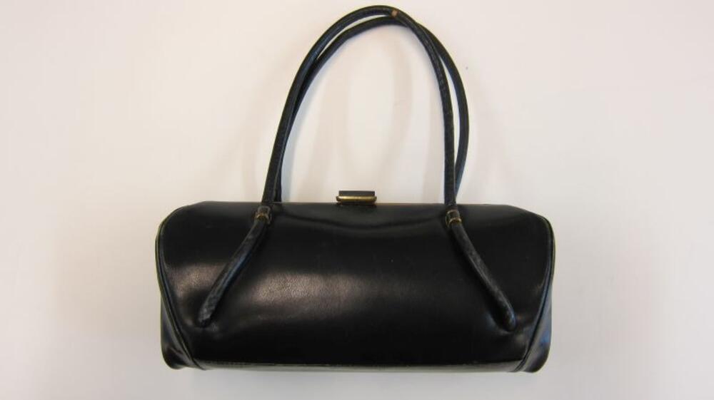 Handtas in zwart leer