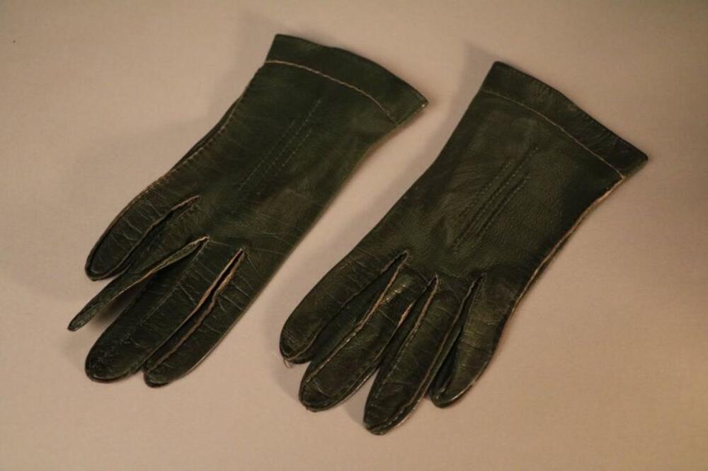 Handschoenen in groen leer