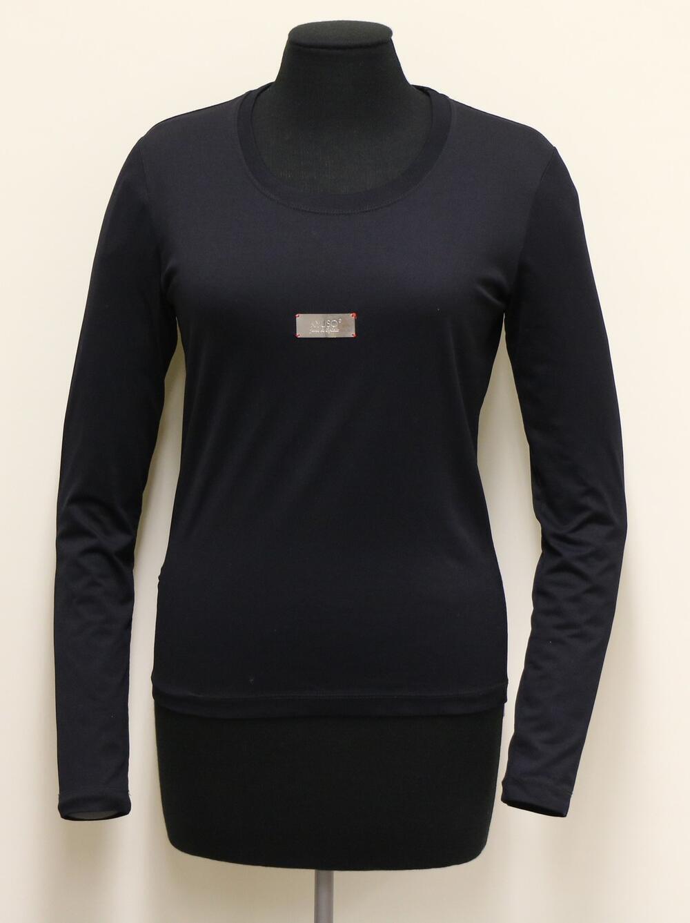 T-shirt in zwart tricot