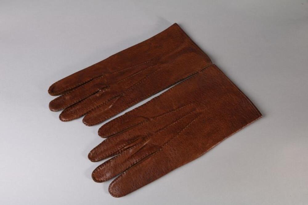 Handschoenen in bruin leer