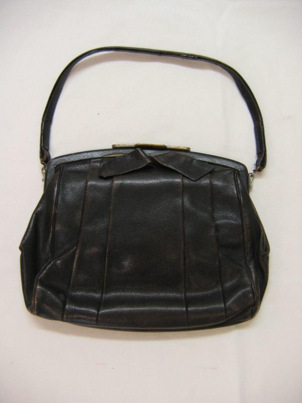 Handtas in bruin leer