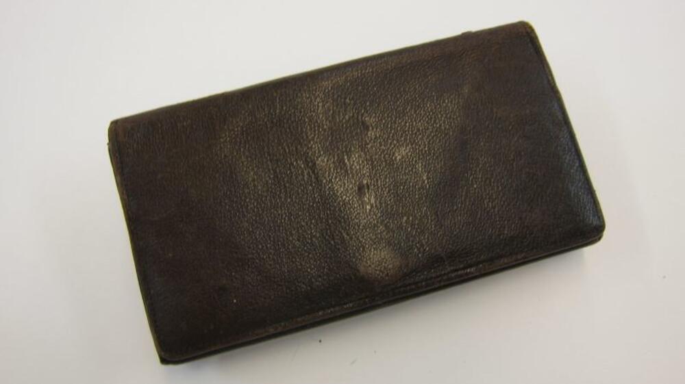 Portefeuille in bruin leer