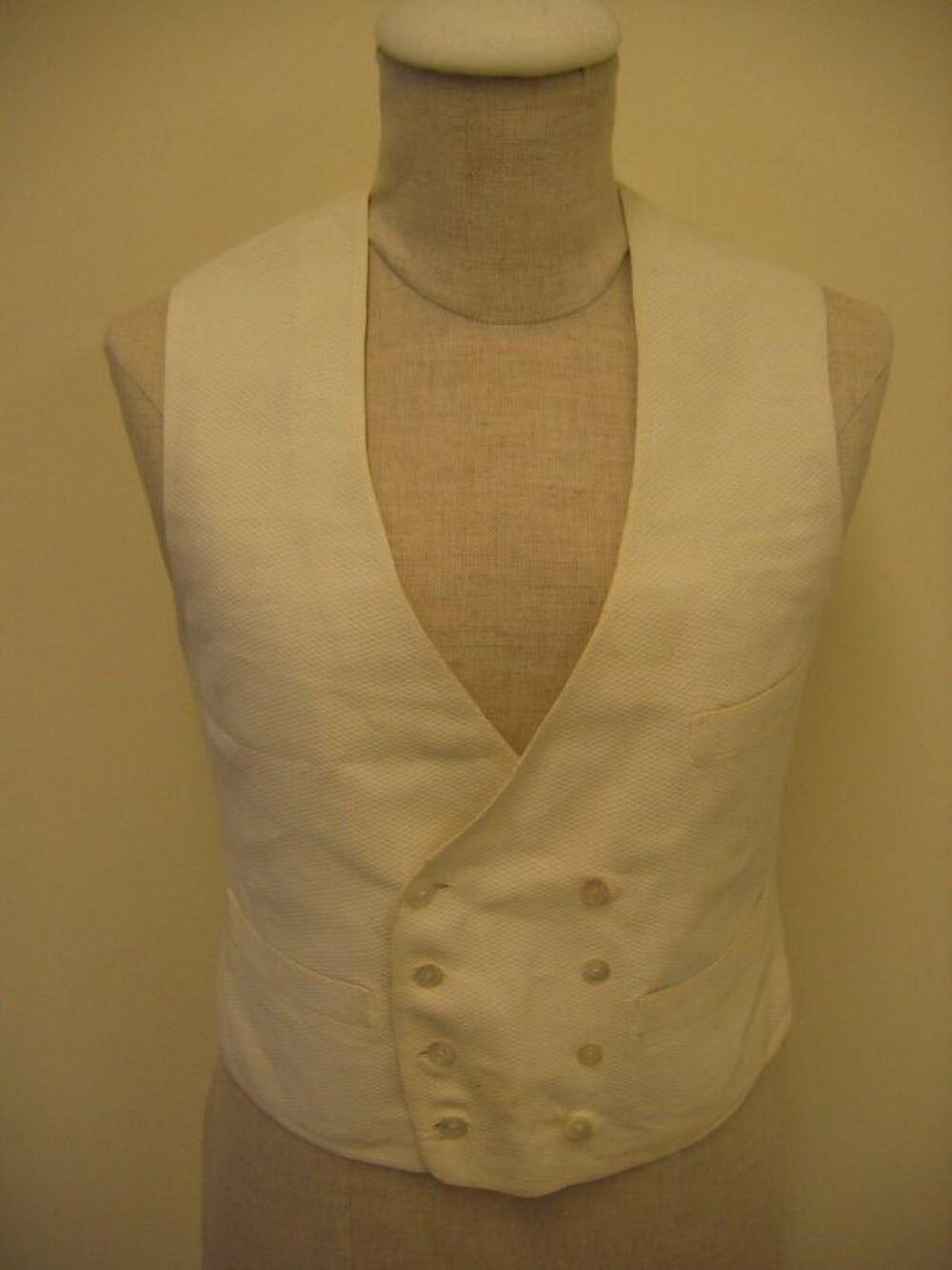 Herengilet in wit katoen