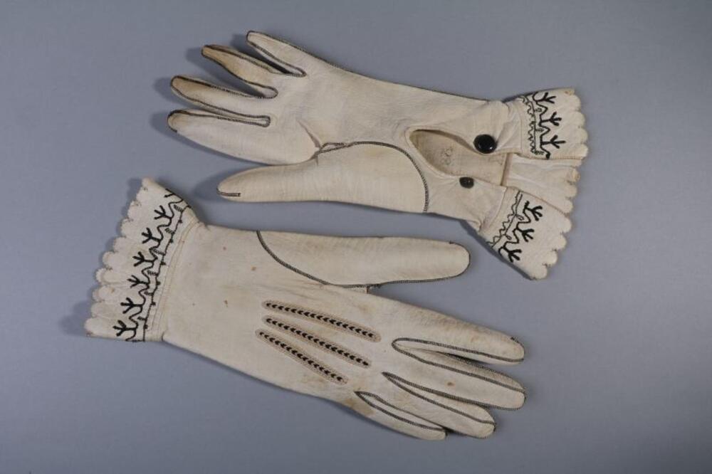 Handschoenen in wit leer