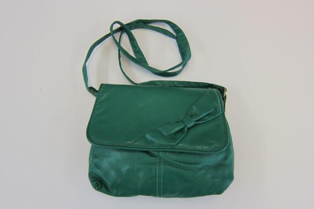 Handtas in groen imitatieleer
