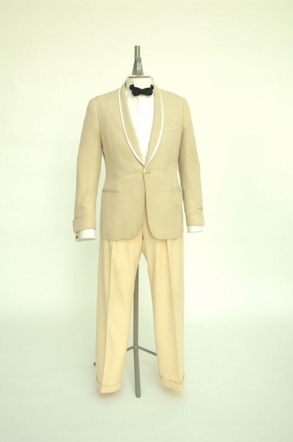 Effen, ecrukleurige broek
