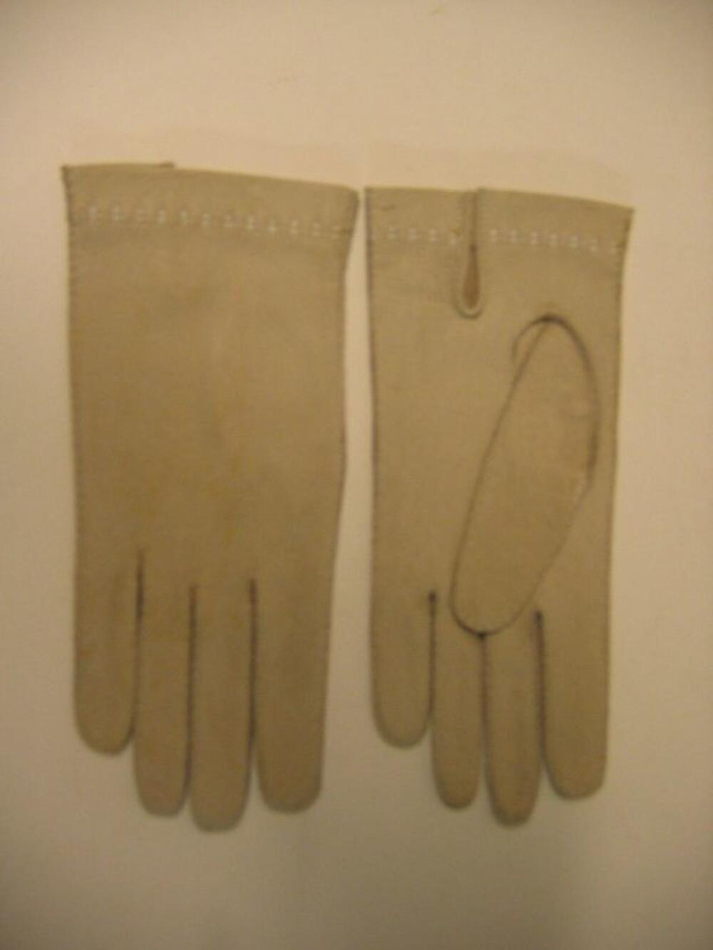 Handschoenen in ecrukleurig leer