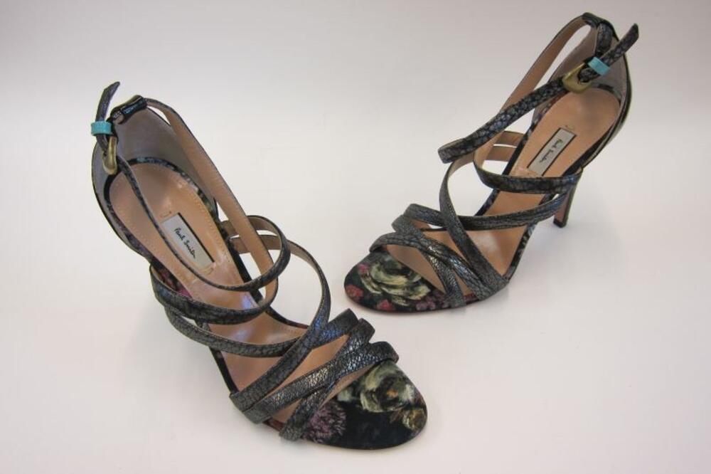 Hoge sandalen met bloemenprint