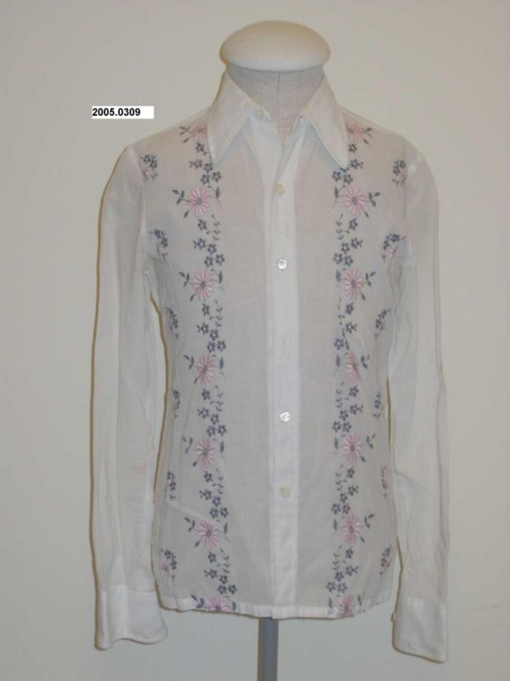 Blouse in witte katoen met bloemenmotief