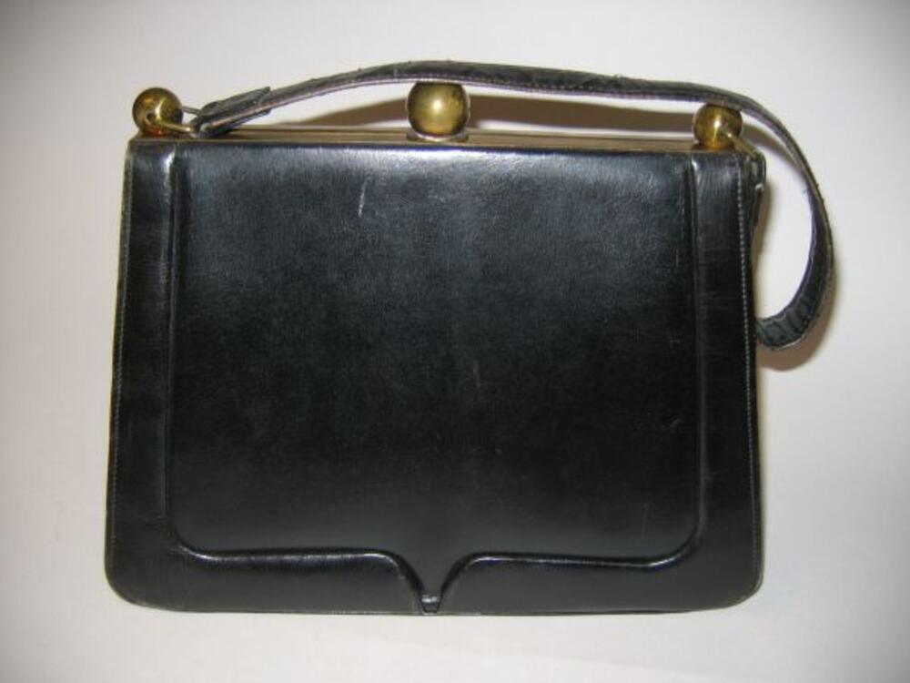 Handtas in zwart leer
