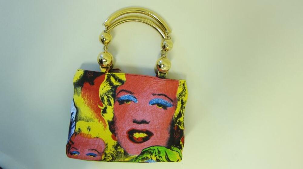 Handtas met felgekleurde print van Marylin Monroe