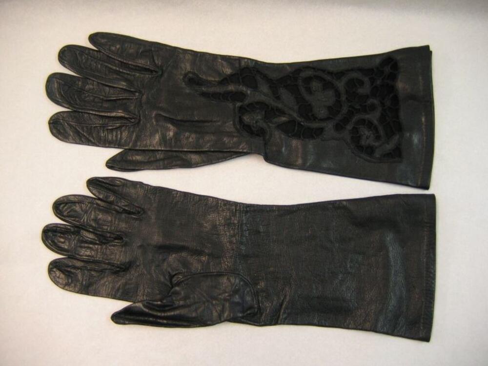 Handschoenen in zwart leer