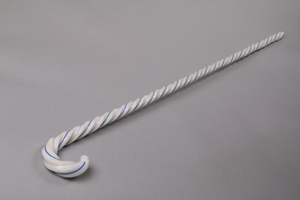 Wandelstok in wit glas