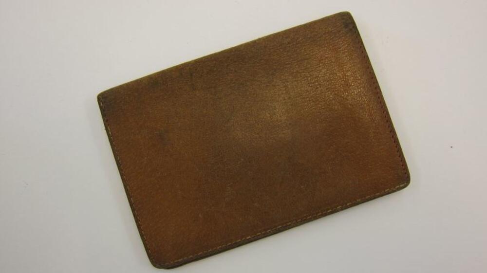 Portefeuille in beige effen leer