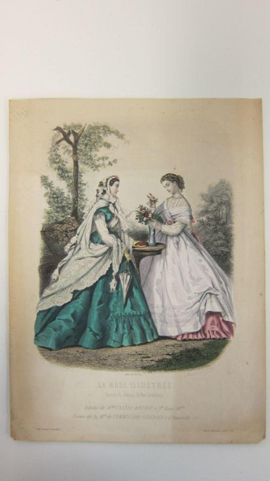 Kopergravure op papier uit La mode illustrée