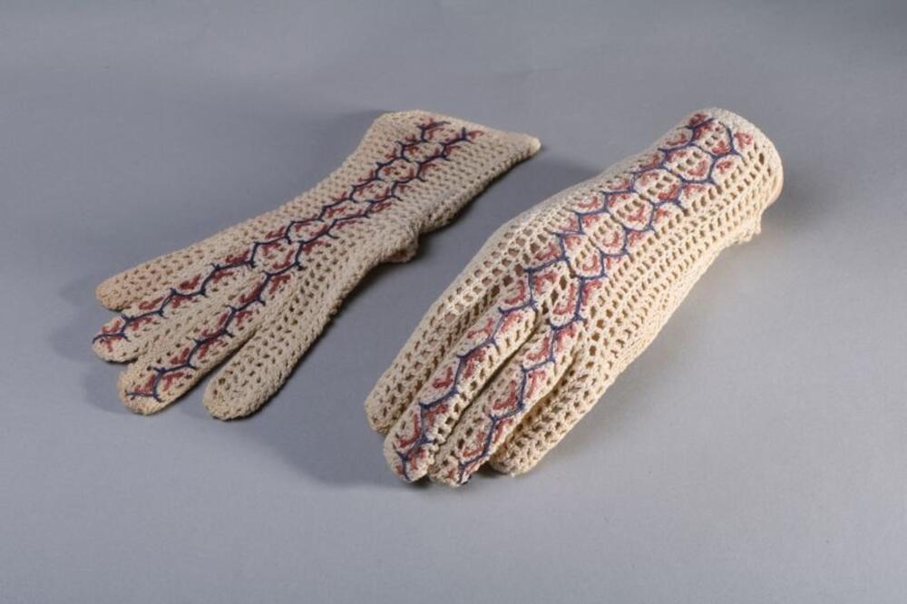 Handschoenen in ecru katoen