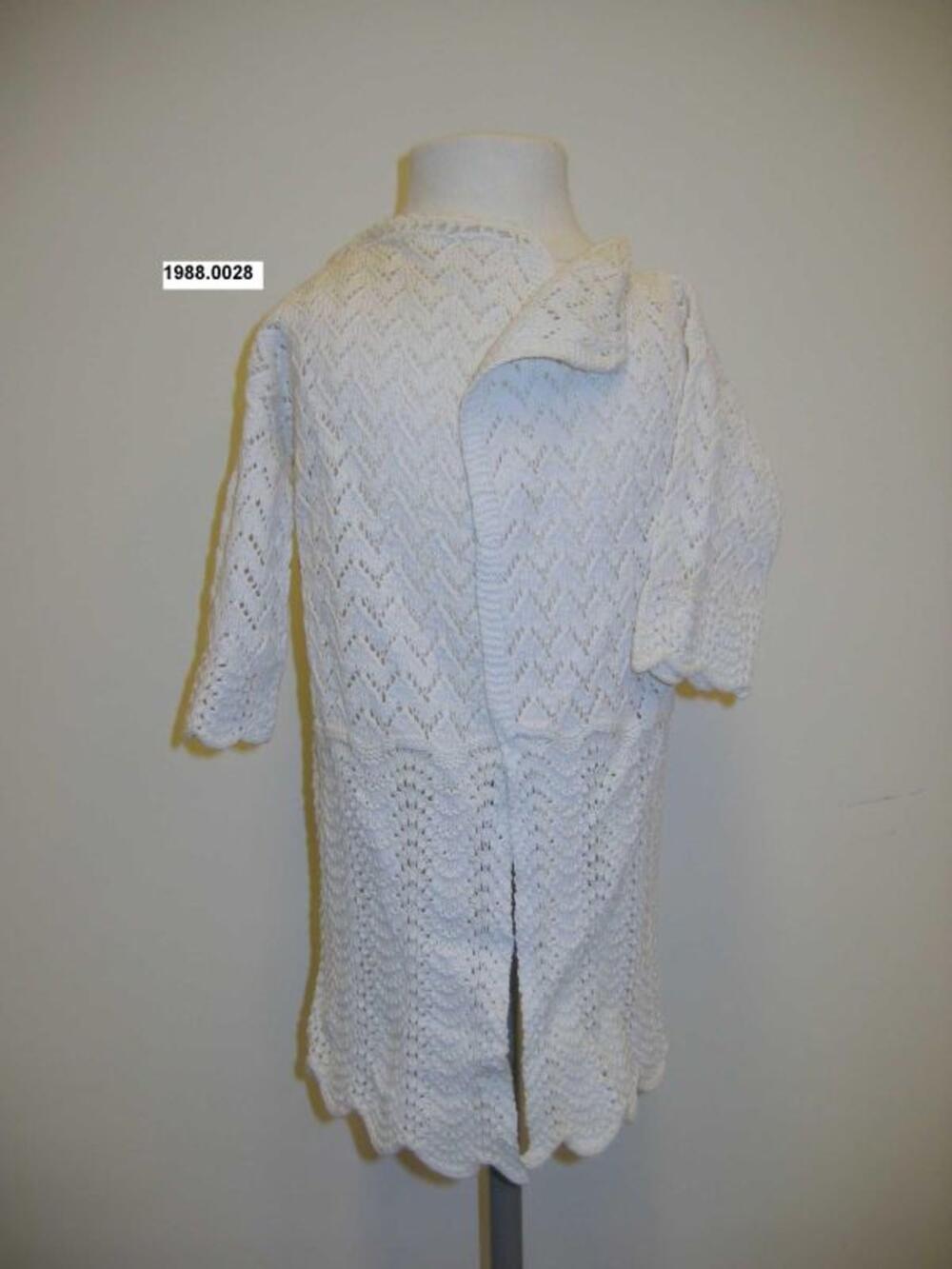 Witte gebreide cardigan met lange mouwen