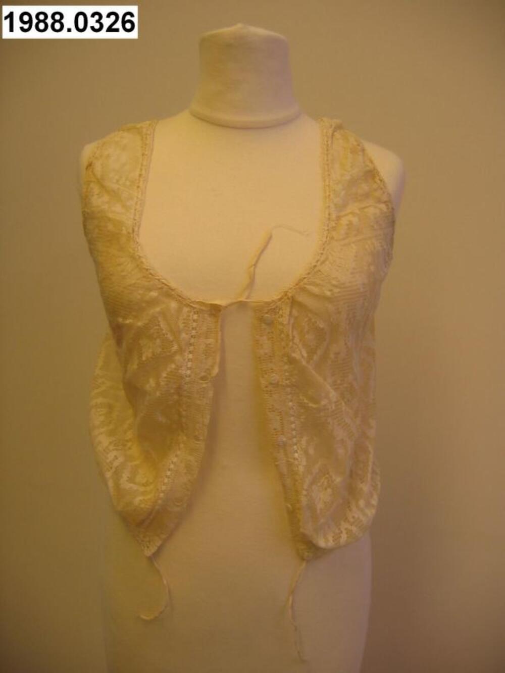 Ecrukleurige kanten cache-corset
