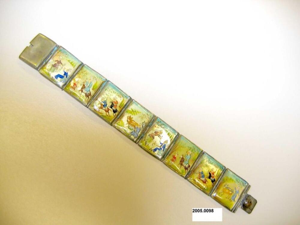 Armband in handbeschilderde paarlemoer