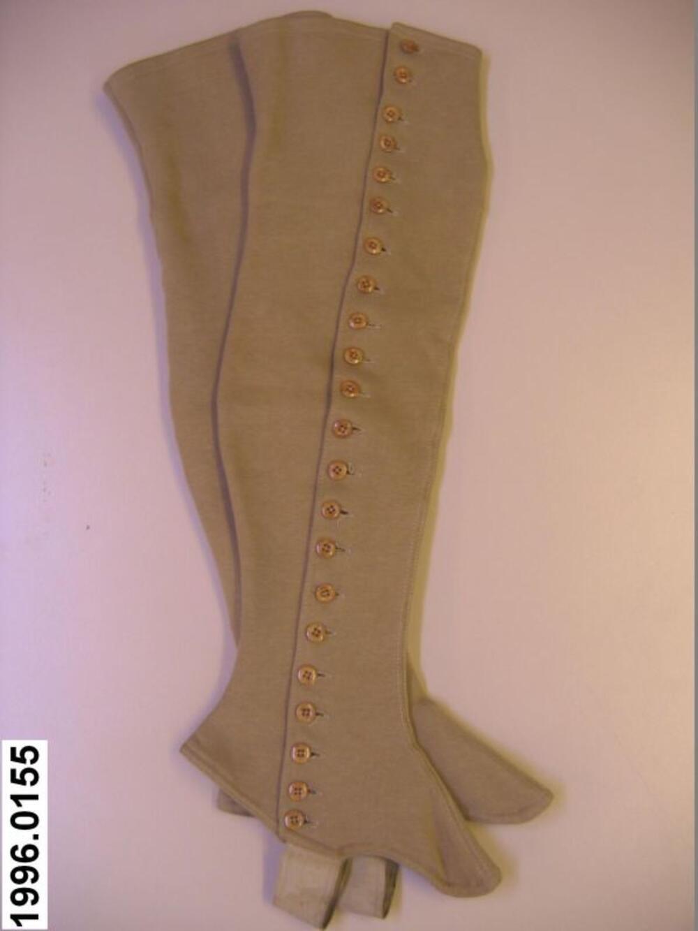 Hoge slobkousen in beige molton