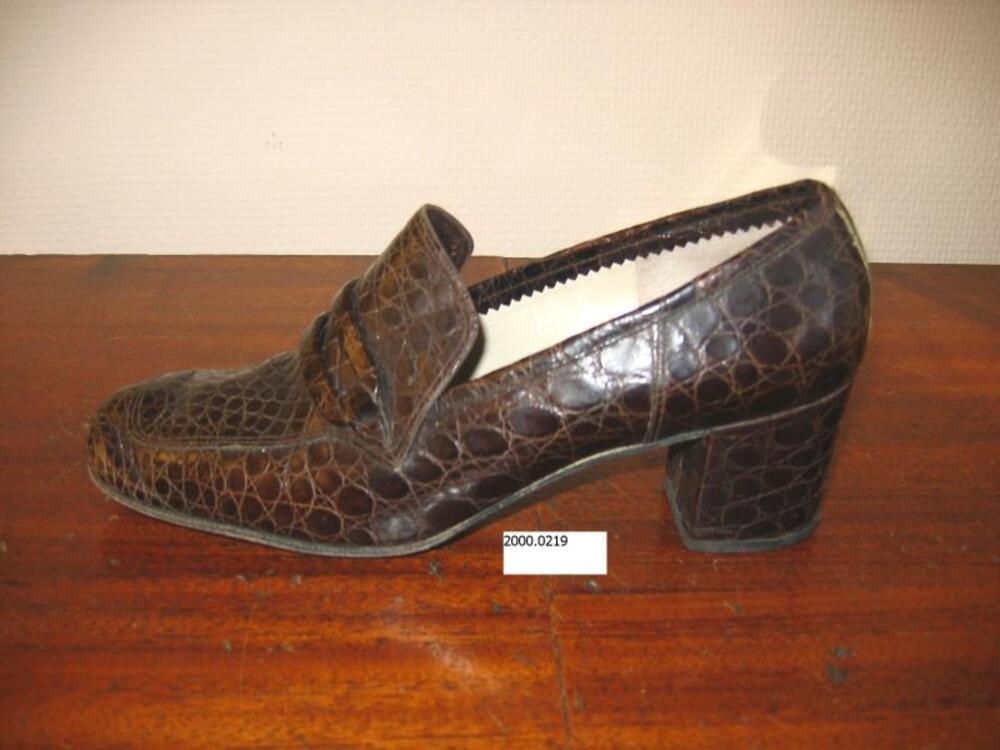 Mocassin in donkerbruin krokodillenleer
