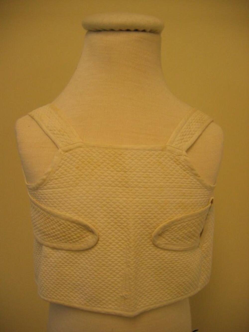 Cache-corset in witte gewafelde katoen