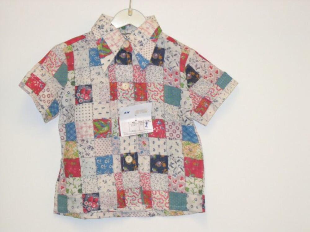 Overhemd met korte mouwen in polyester en quilt print