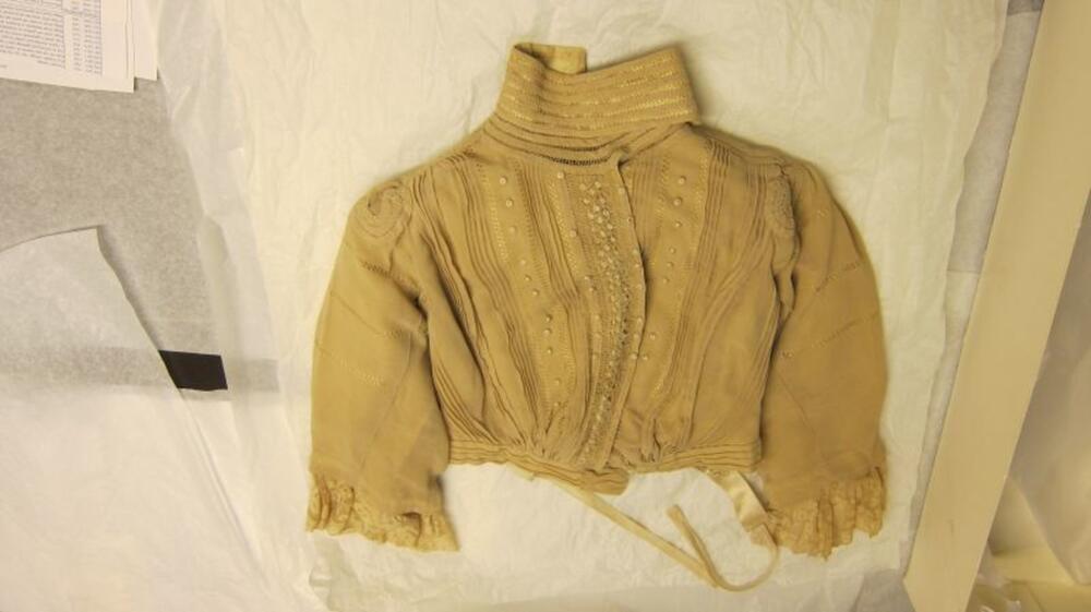 Blouse uit beige katoen
