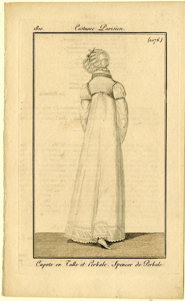 Costume Parisien 'Capote en Tulle et Perkale. Spencer de Perkale'