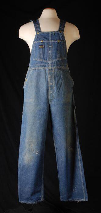 Blauwe denim tuinbroek