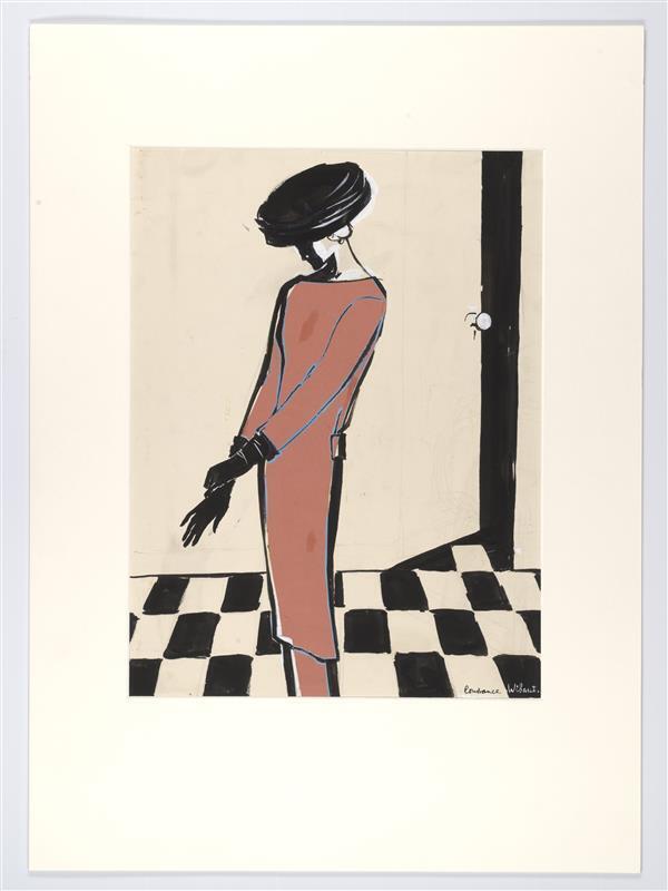 Modetekening van tuniek Balenciaga