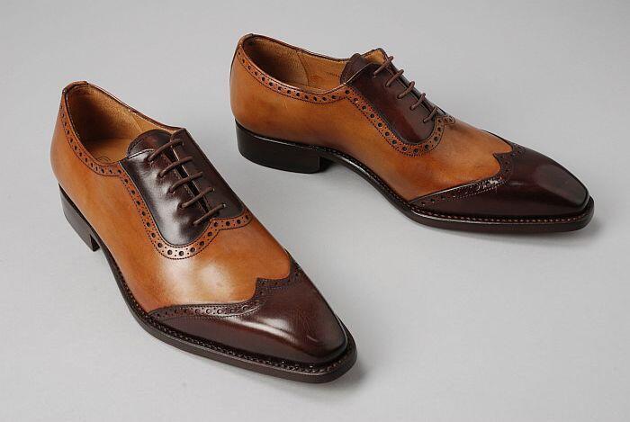 Paar bruine brogue herenschoenen "Corbeau"