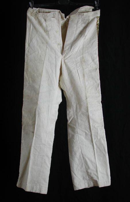 Witte lange broek met gouden bies, voor historische optocht 1913