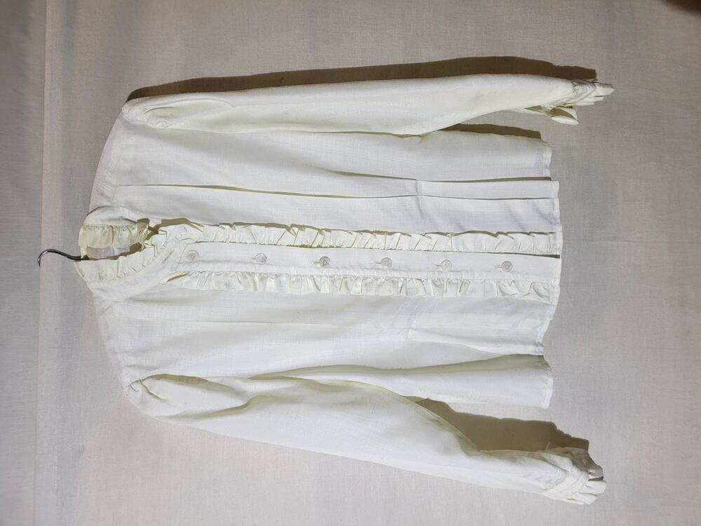 Blouse van ivoorkleurige wilde zijde