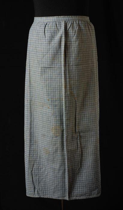 Blauw met wit geruit halfschort