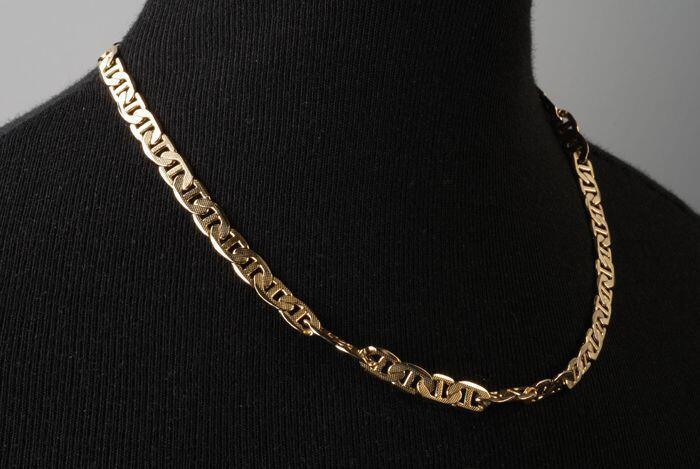 Gouden ketting met ovale schakels