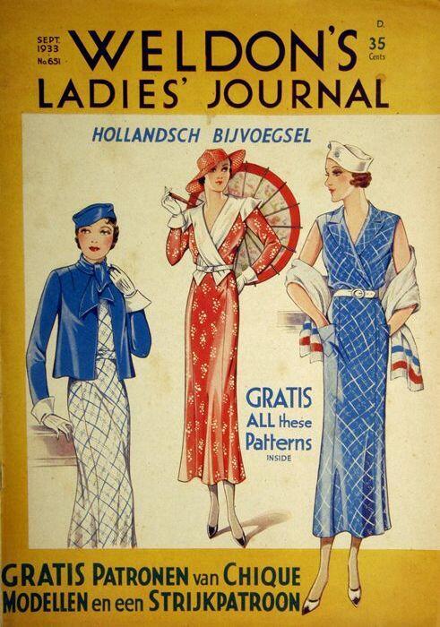 Modetijdschrift "Weldon's Ladies journal, 1933" (1), met 'Hollandsch bijvoegsel' (2), transfer…
