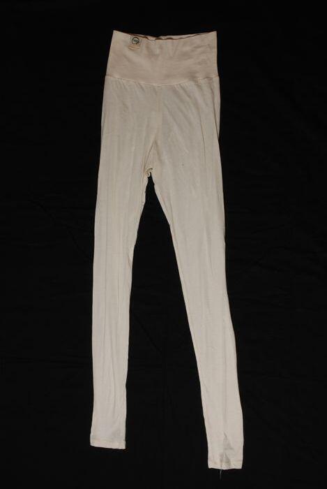Witte legging met brede tailleband