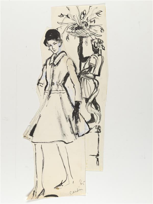 Modetekening van mantel Lanvin