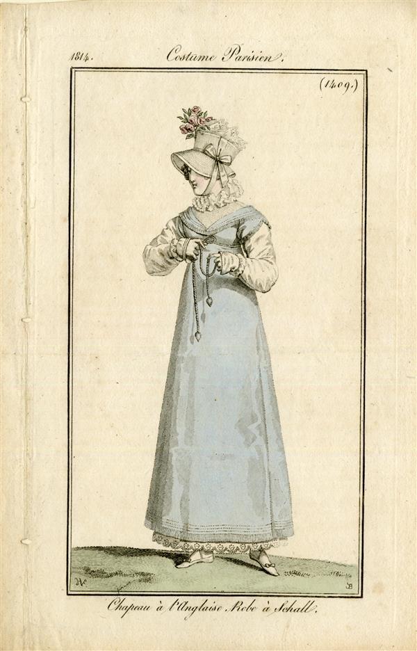 Costume Parisien 'Chapeau à l'Anglaise. Robe à Schall'