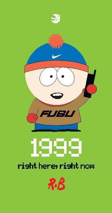 Grafisch paneel uit de serie Jong! 1999 "1999" South Park "Right Here Right Now" "R&B"
