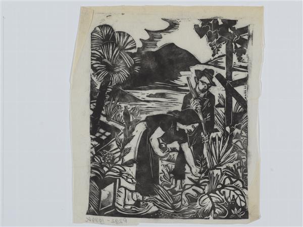 Man en vrouw aan het werk in een tuin