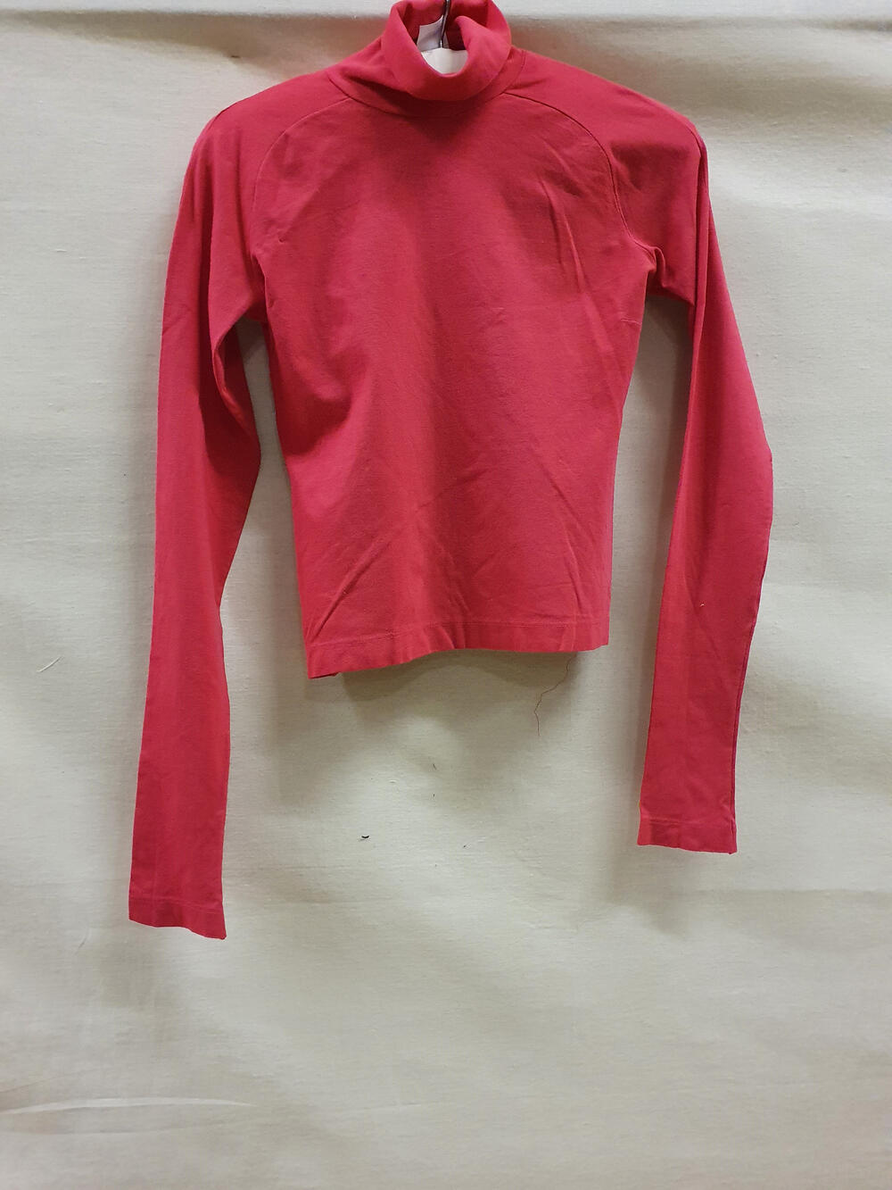 T-shirt met col van felrood modal met elastaan