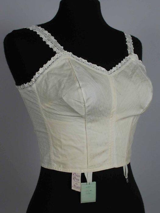 Witte bustehouder, schouderbandjes en bies van kant met satijnen lintje, haakjessluiting…