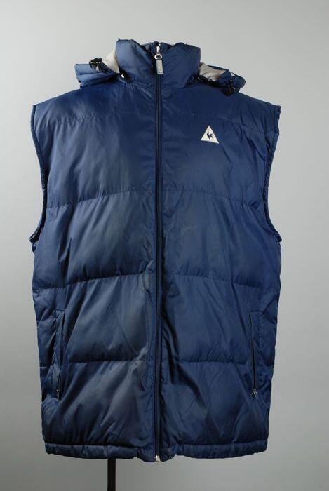 Bodywarmer met capuchon, kleur blauw, merk Le Coq Sportif, maat XXL