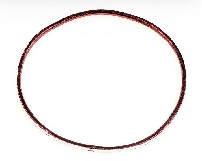 Aluminium armbandje, buitenzijdegefacetteerd, binnenzijderood metallic