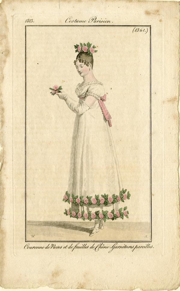 Costume Parisien 'Couronne de Roses et de feuilles de Chêne. Garnitures pareilles'