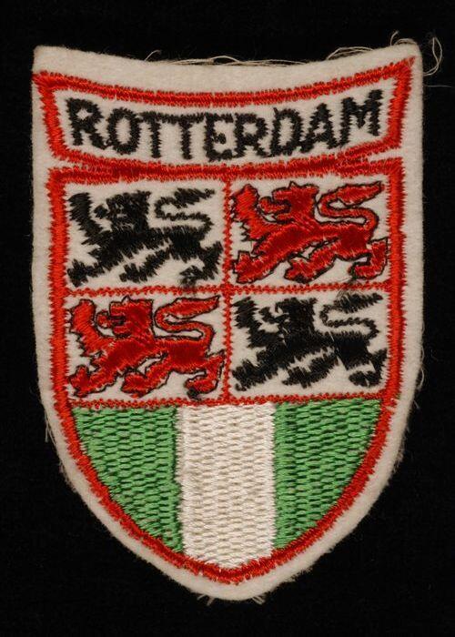 Stoffen badge met stadswapen Rotterdam
